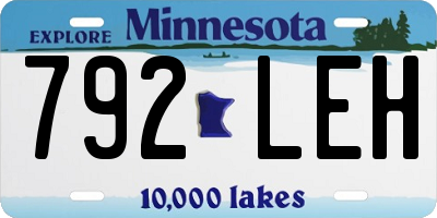 MN license plate 792LEH