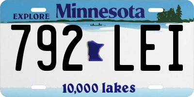 MN license plate 792LEI