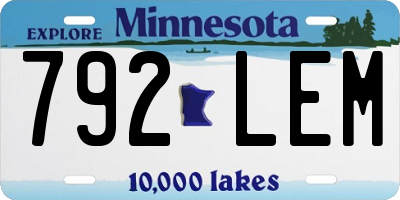 MN license plate 792LEM