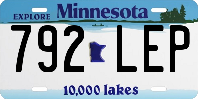 MN license plate 792LEP