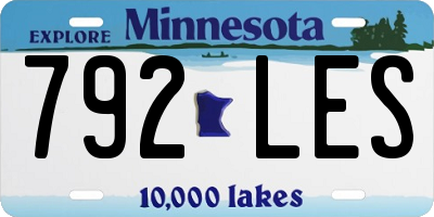MN license plate 792LES