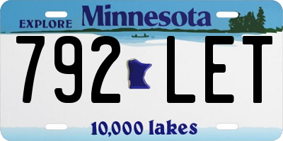 MN license plate 792LET