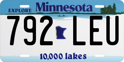 MN license plate 792LEU