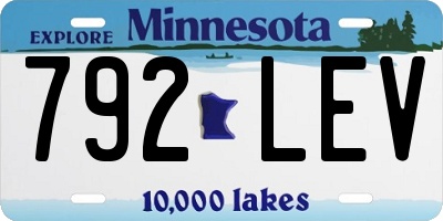 MN license plate 792LEV