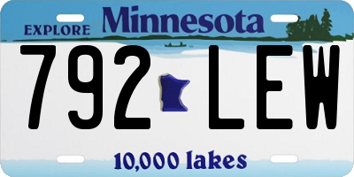 MN license plate 792LEW