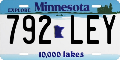 MN license plate 792LEY