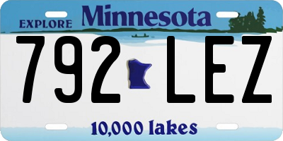 MN license plate 792LEZ