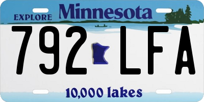MN license plate 792LFA