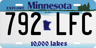 MN license plate 792LFC