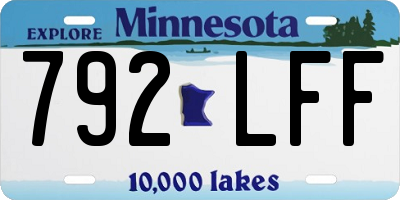 MN license plate 792LFF