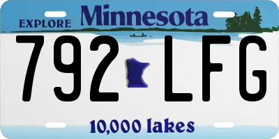MN license plate 792LFG