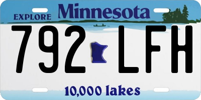MN license plate 792LFH