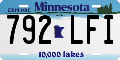 MN license plate 792LFI