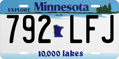 MN license plate 792LFJ