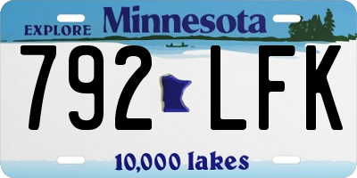 MN license plate 792LFK