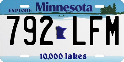 MN license plate 792LFM
