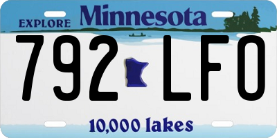 MN license plate 792LFO