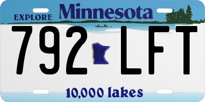 MN license plate 792LFT