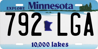 MN license plate 792LGA