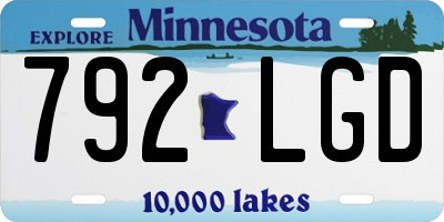 MN license plate 792LGD