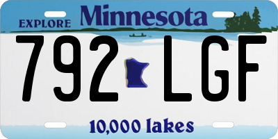 MN license plate 792LGF