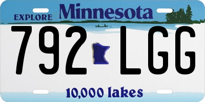 MN license plate 792LGG