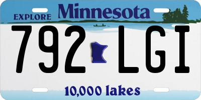MN license plate 792LGI
