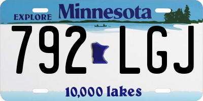 MN license plate 792LGJ