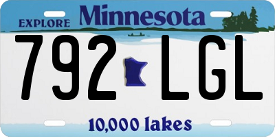 MN license plate 792LGL
