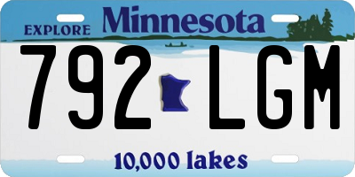 MN license plate 792LGM