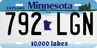 MN license plate 792LGN