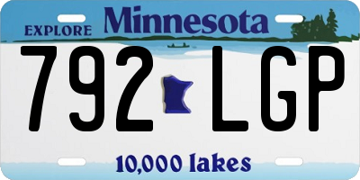 MN license plate 792LGP