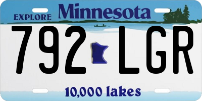 MN license plate 792LGR