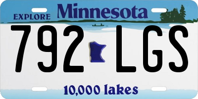 MN license plate 792LGS