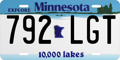 MN license plate 792LGT