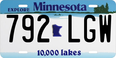 MN license plate 792LGW