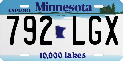 MN license plate 792LGX
