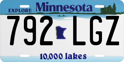 MN license plate 792LGZ