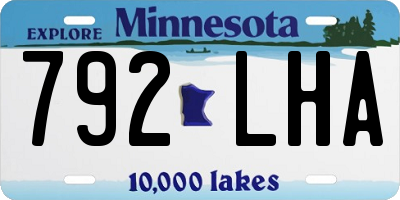 MN license plate 792LHA