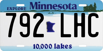 MN license plate 792LHC