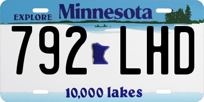 MN license plate 792LHD