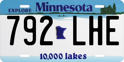MN license plate 792LHE