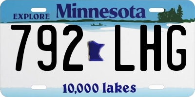 MN license plate 792LHG