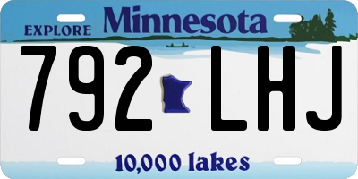 MN license plate 792LHJ