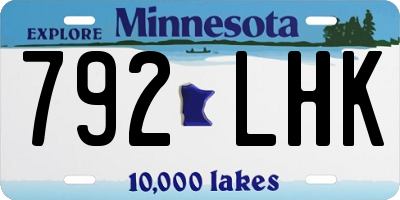 MN license plate 792LHK