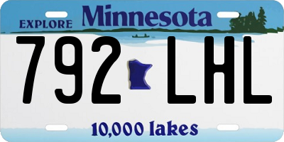 MN license plate 792LHL