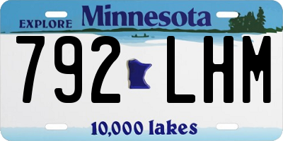 MN license plate 792LHM