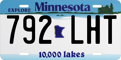 MN license plate 792LHT