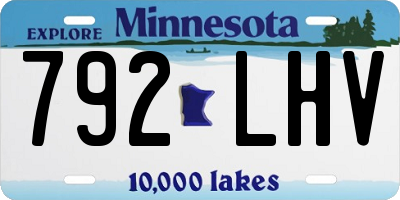 MN license plate 792LHV