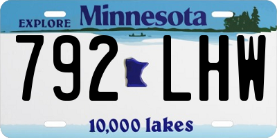 MN license plate 792LHW